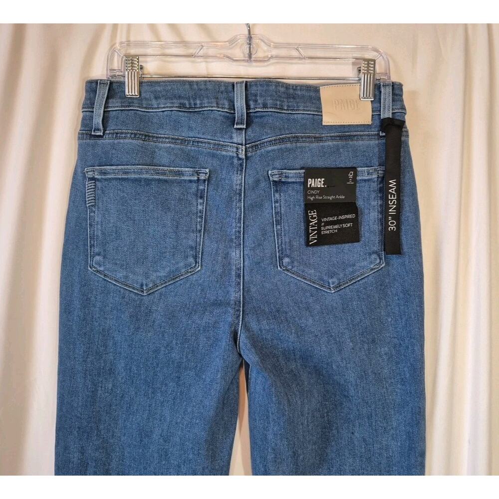 Paige Cindy Princess High Rise Straight Ankle Cotton Blend Jeans NWT 31 - Picture 8 of 11